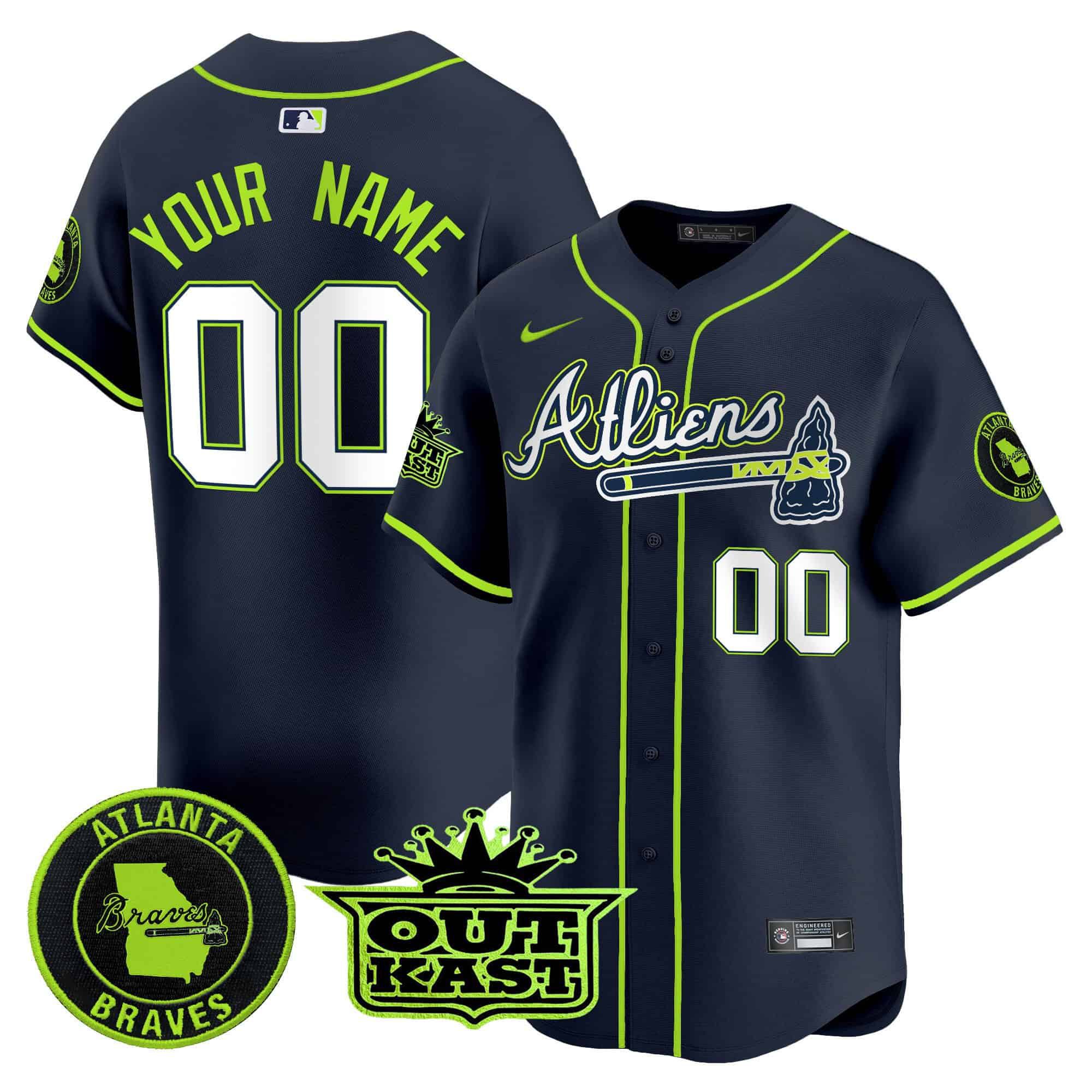 Men Atlanta Braves Blue 2024 Nike Atliens Vapor Premier Limited Custom MLB Jersey